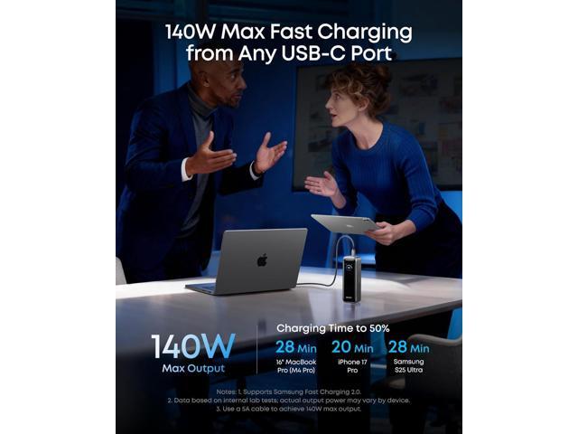 Anker Prime Power Bank, 20,100mAh 3-Port Portable Charger with 220W Max Output, Two-Way Charging, TSA-Approved, App Control, for MacBook, iPhone...