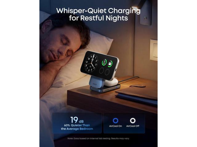 Anker Prime 3-in-1 Charging Station, AirCool Wireless Charger, Qi2 25W Certified Palm-Sized Foldable MagSafe Charger Compatible with iPhone 17,...