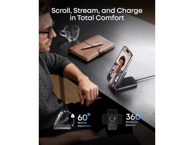Anker Prime 3-in-1 Charging Station, AirCool Wireless Charger, Qi2 25W Certified Palm-Sized Foldable MagSafe Charger Compatible with iPhone 17,...