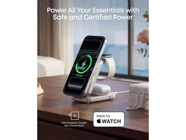 Anker Prime 3-in-1 Charging Station, AirCool Wireless Charger, Qi2 25W Certified Palm-Sized Foldable MagSafe Charger Compatible with iPhone 17,...