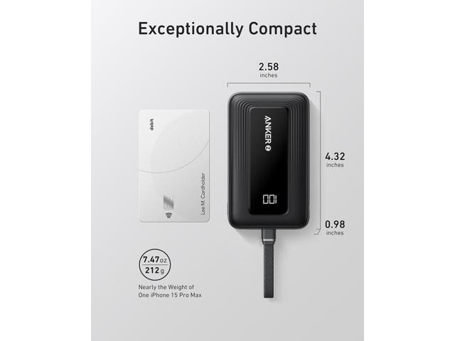 Anker Zolo Power Bank (2025 Upgraded Version), 20,000mAh 30W High-Speed Portable Charger with Built-in USB-C Cable, Battery Pack for iPhone 17/16 /...