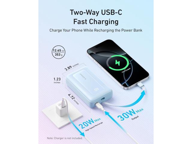 Anker Zolo Power Bank (2025 Upgraded Version), 20,000mAh 30W High-Speed Portable Charger with Built-in USB-C Cable, Battery Pack for iPhone 17/16 /...