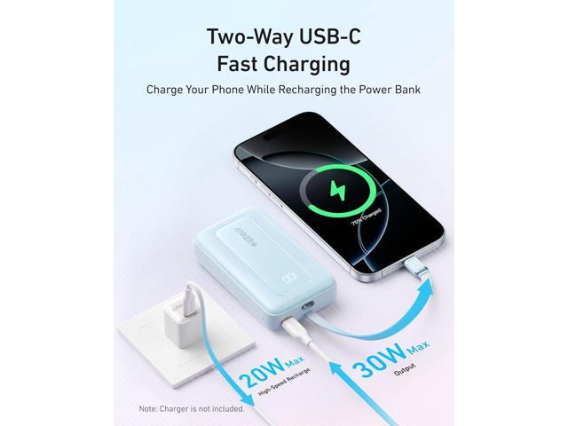 Anker Zolo Power Bank (2025 Upgraded Version), 20,000mAh 30W High-Speed Portable Charger with Built-in USB-C Cable, Battery Pack for iPhone 17/16 /...