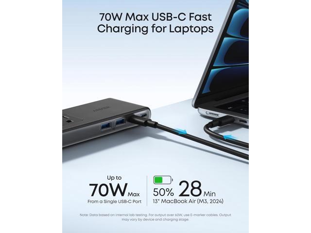 Anker Nano Power Strip, Desk Clamp with 1500J Surge Protector, 5ft Extension Cord, 70W Max Gaming Desk Accessories, 6 AC, 2 USB A, 2 USB C, Home...