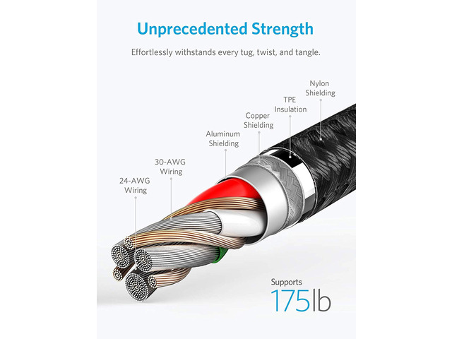 Anker Powerline+ II Lightning Cable (10ft), MFi Certified for Flawless Compatibility with iPhone 11/11 Pro/11 Pro Max/ Xs/XS Max/XR/X / 8/8 Plus /...