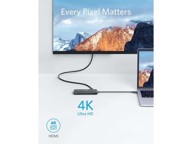 Anker USB C Hub Adapter, 7-in-1 USB C Adapter, with 4K HDMI, 100W Power Delivery, USB C Data Port, Micro SD and SD Card Reader, 2 USB 3.0 Ports,...