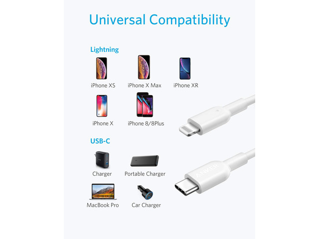 iPhone 12 Charger Cable, Anker USB C to Lightning Cable [3ft Apple MFi Certified] Powerline II for iPhone 12/11 / 11 Pro/X/XS/XR / 8 Plus/AirPods...