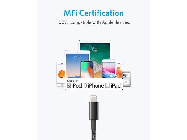 Anker 3.3ft Premium Nylon Lightning Cable [2-Pack], Apple MFi Certified for iPhone Chargers, iPhone Xs/XS Max/XR/X / 8/8 Plus / 7/7 Plus / 6/6 Plus...