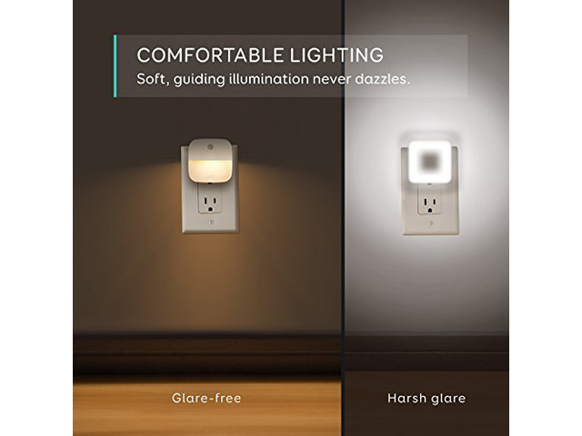 Eufy Lumi Plug-In Night Light, Warm White LED Nightlight, Dusk-To-Dawn Sensor, Bedroom, Bathroom, Kitchen, Hallway, Stairs, Energy Efficient,...