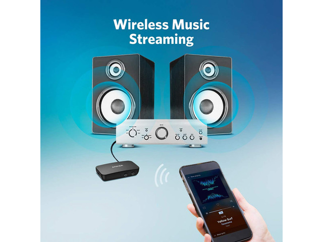 Anker Soundsync A3352 Bluetooth Receiver for Music Streaming with Bluetooth 5.0, 12-Hour Battery Life, Handsfree Calls, Dual Device Connection, for...