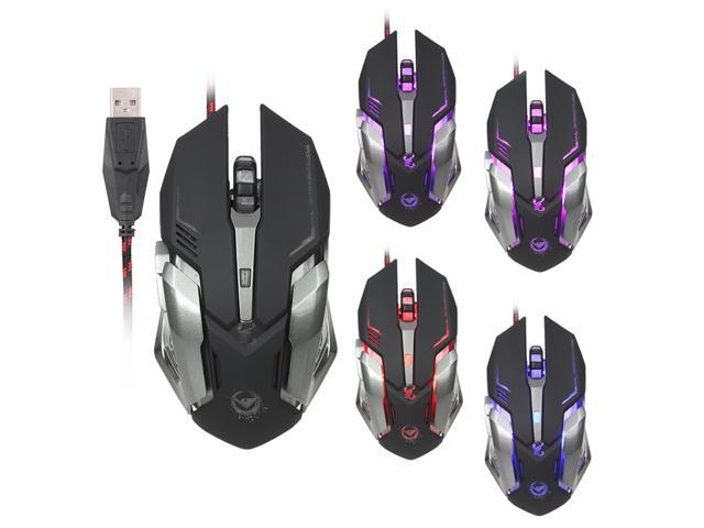 RAJFOO Crazy Scorpion Gaming Mouse with 6 Programmable Key Optical Wired Mouse LED 3200 DPI Mause for Computer Windows PC Gamers -Black