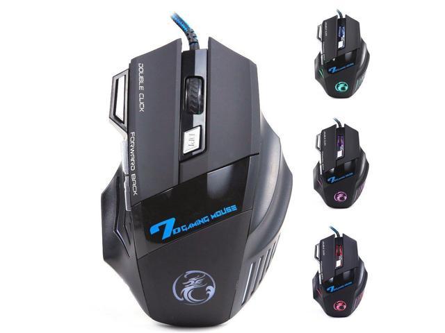 ESTONE Professional Wired Gaming Mouse, X7 Gaming Mice 7 Button 5500 DPI LED Optical USB Gamer Computer Mouse Mice Cable Mouse for Pro Game.