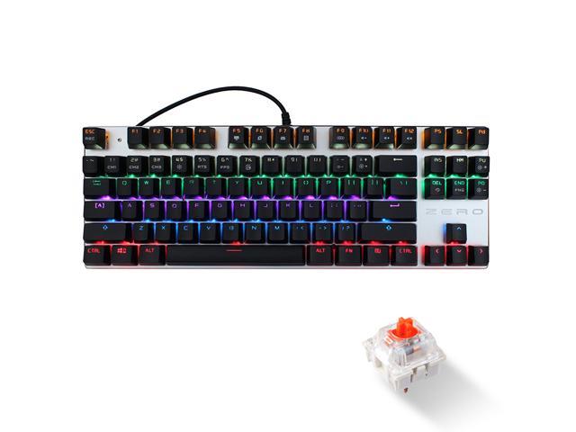 ZERO Mechanical Gaming Keyboard, 104 Keys Black Switch USB Wired Gaming Keyboard with LED Mix-light Anti-ghosting Blacklit for Gamer Tablet Desktop.
