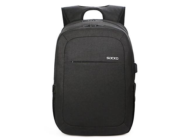 SOCKO 17' Laptop Backpack with USB Charging Port Slim Utra Light Water Resistant Business Backpack College School Bag Bookbag Outdoor Casual.