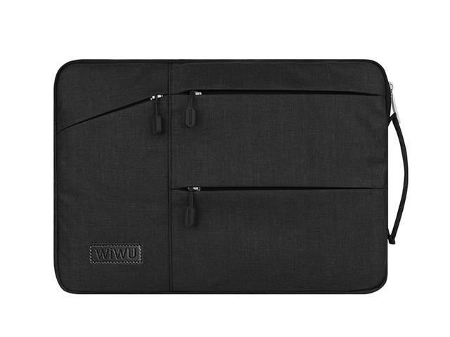 WIWU Business Laptop Sleeve Case with Handles Pockets for MacBook Pro Retina, Protective Computer Case Hand Bag 15 15.6 Inch for ASUS Acer Lenovo.