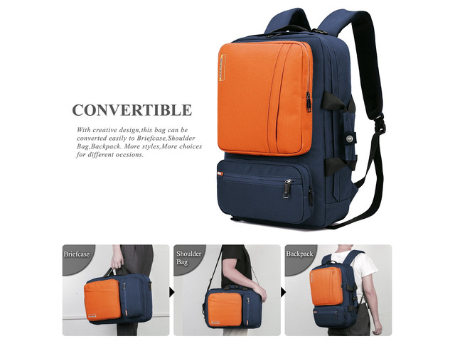 LUOM Convertible Laptop Bag Backpack, Multi-functional Water Resistant Messenger Bag Briefcase Business Travel College Laptop Shoulder Bag for Men...