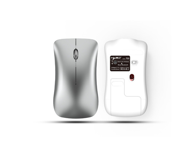 HXSJ Dual Mode: Bluetooth + 2.4 G wireless Wireless Gaming Mouse with Unique Silent Click, 400mAh Rechargeable, 1600 DPI, Ergonomic Grips, 3-Button...
