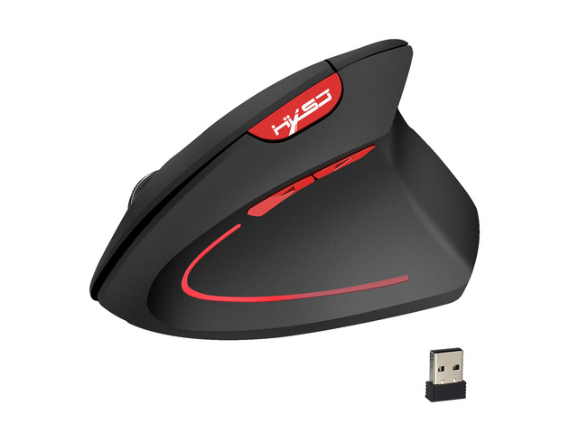 HXSJ T22 2.4GHz Wireless Rechargeable Vertical Gaming Mouse Ergonomic Design up to 2400DPI Mice Game Mouse for PC Laptop-Black
