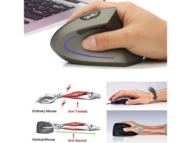 HXSJ T22 USB 2.4G Wireless Gaming Mouse 4 Buttons 10 Meters Rechargeable Wireless Mouse 1600 1800 2400dpi For Laptops For Computer- Gray