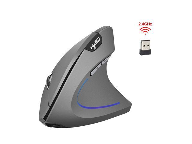 HXSJ 2.4GHz Wireless Mouse Game Ergonomic Design Vertical Mouse 2400DPI USB Mice For PC Laptop Desktop (Battery Included)-Gray