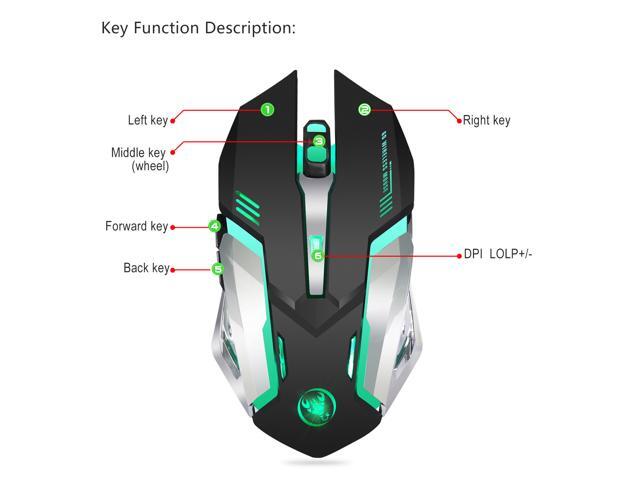 HXSJ M10 Rechargeable Wireless Gaming Mouse 2400dpi 7 color Backlight Breathing Comfort Gamer Mice for Computer Desktop Laptop