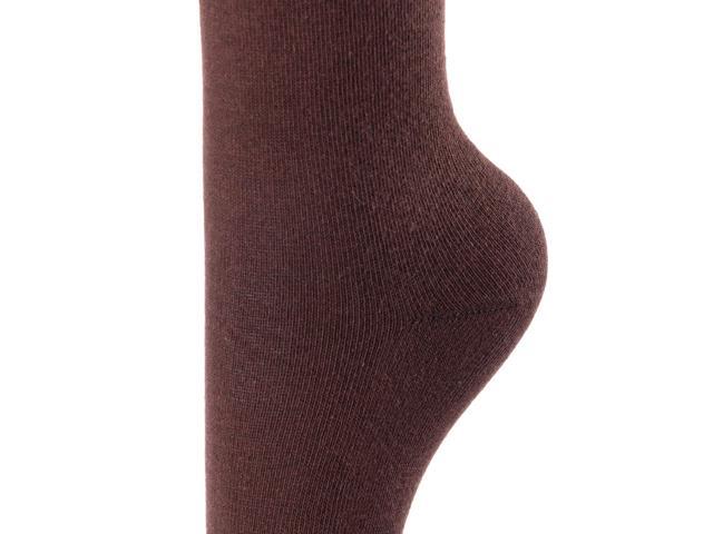 Lian LifeStyle Women's 4 Pairs Adorable, Fashionable, Super Comfortable and Ultra-Soft Thigh High Natural Cotton Socks Size L1022 6-9 (Coffee) 4p1c3