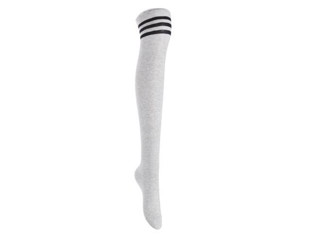 Lian LifeStyle Women's 4 Pairs Adorable, Super Comfortable and Ultra-Soft Thigh High Natural Cotton Socks Size 6-9 L1022 (Coffee,Grey,Khaki,White) 4c4