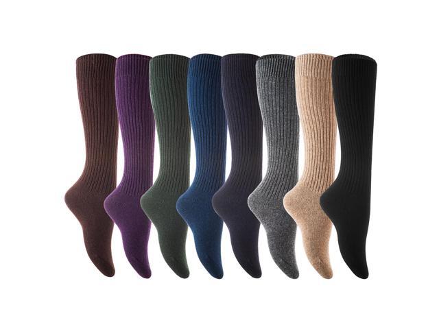 Lian LifeStyle Non Slip, Exceptional, Cozy and Cool Women's 1 Pair Knee High Wool Crew Socks JH05 Size 6-9(Grey)