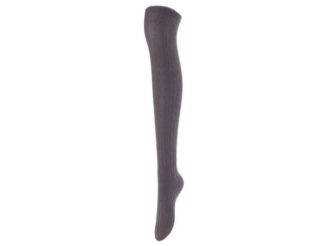 Lovely Annie Women's 3 Pairs Incredible Durable Super Soft Unique Over Knee High Thigh High Cotton Socks Size 6-9 A1024 (Black,Coffee,Dark Grey)