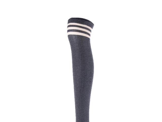 Lovely Annie Women's 3 Pairs Incredible Durable Super Soft Unique Over Knee High Thigh High Cotton Socks Size 6-9 A1022(Dark Grey)