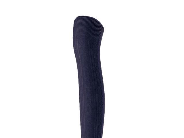 Lovely Annie Women's 5 Pairs Incredible Durable Super Soft Unique Over Knee High Thigh High Cotton Socks Size 6-9 A1024 (Navy)