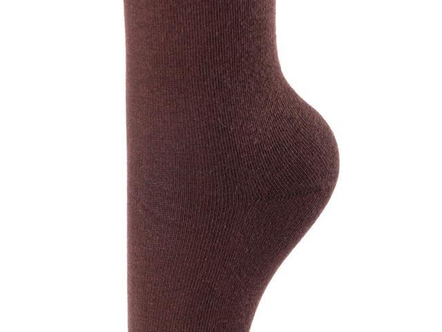 Lovely Annie Women's 3 Pairs Incredible Durable Super Soft Unique Over Knee High Thigh High Cotton Socks Size 6-9 A1022(Coffee)