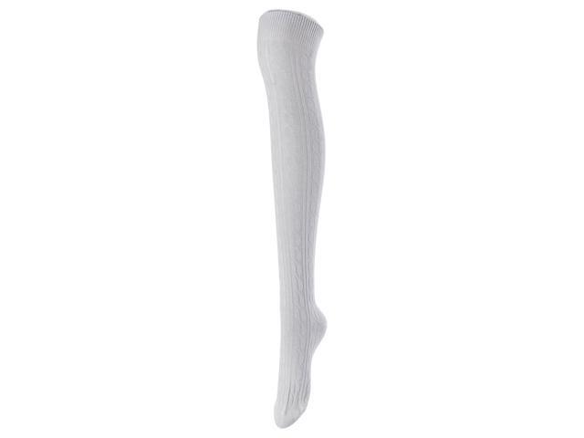 Lovely Annie Women's 3 Pairs Incredible Durable Super Soft Unique Over Knee High Thigh High Cotton Socks Size 6-9 A1024(Light Grey)