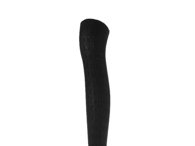 Lovely Annie Women's 5 Pairs Incredible Durable Super Soft Unique Over Knee High Thigh High Cotton Socks Size 6-9 A1024(Black)