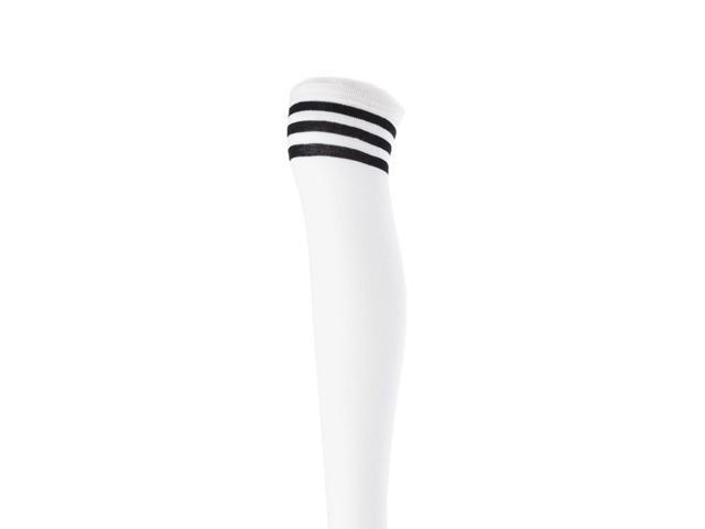 Lovely Annie Women's 5 Pairs Incredible Durable Super Soft Unique Over Knee High Thigh High Cotton Socks Size 6-9 A1022(White)