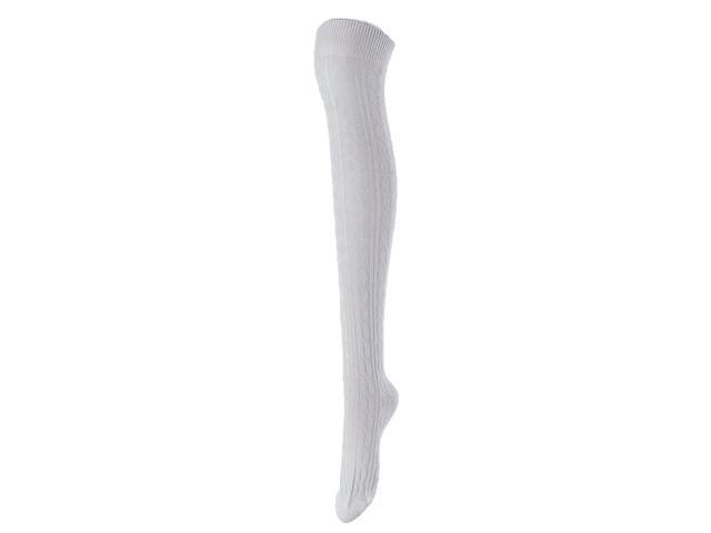 Lovely Annie Women's 4 Pairs Incredible Durable Super Soft Unique Over Knee High Thigh High Cotton Socks Size 6-9 A1023 (Coffee,Grey,Khaki,White)