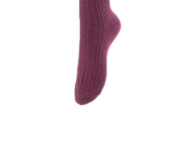 Lovely Annie Women's 5 Pairs Incredible Durable Super Soft Unique Over Knee High Thigh High Cotton Socks Size 6-9 A1024 (Wine)