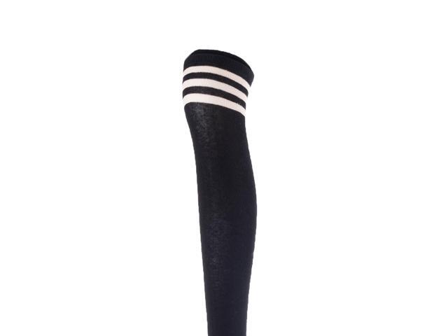 Lovely Annie Women's 5 Pairs Incredible Durable Super Soft Unique Over Knee High Thigh High Cotton Socks Size 6-9 A1022(Black)