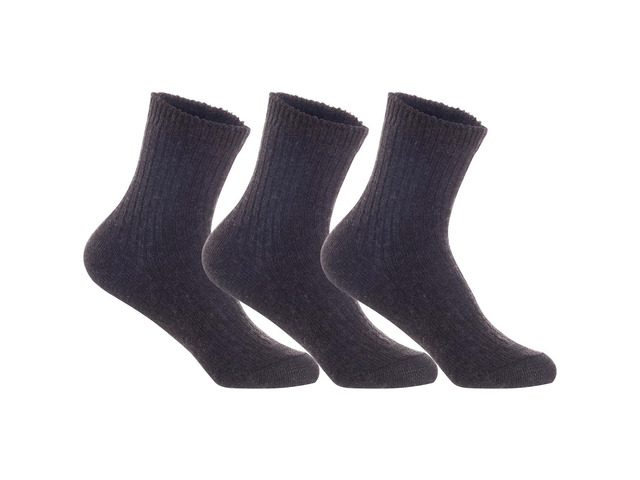 Lian LifeStyle Perfect Fit, Cozy, and Comfortable Women's 3 Pairs Wool Crew Socks For Healthy Feet LK08 Size 6-9 (Coffee)