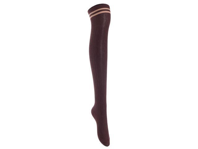 Lian LifeStyle Women's 3 Pairs Adorable Comfortable Soft Thigh High Over Knee High Cotton Socks Size 6-9 L1023(DarkGrey,Coffee,Navy)