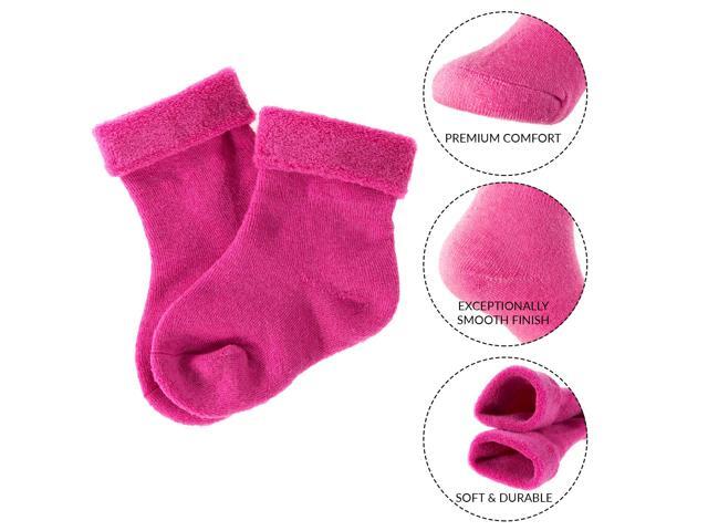 Lian LifeStyle 1 Pair Children Wool Crew Socks. Super Comfortable, Soft and Durable HRL1801 Size 0M-6M (Red)