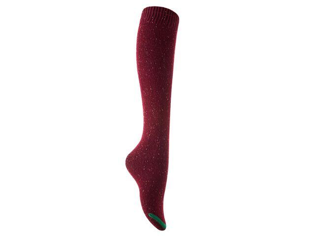 Lian LifeStyle Women's 3 Pairs Cute High Knee Cotton Socks, Cozy Fluffy Fancy with a Wide Color and Size Range Size 6-9 L158212(Wine)