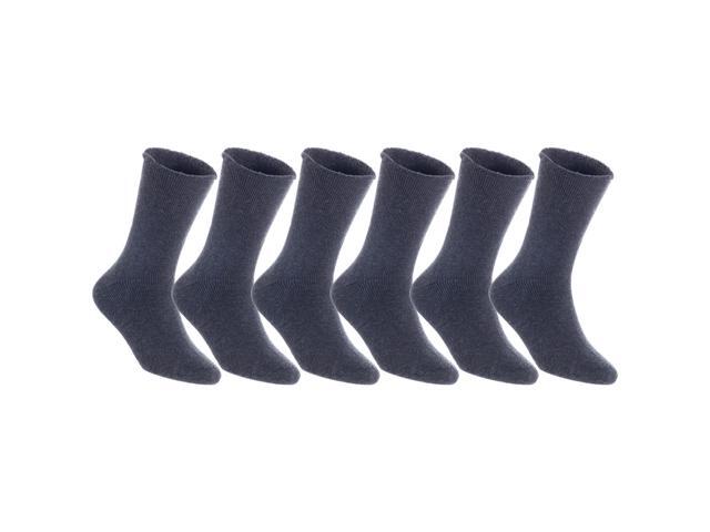 Lian LifeStyle Fantastic Children's 6 Pairs Wool Crew Socks Super Comfortable, Soft, and Durable LK0601 Size 0M-6M (Dark Grey)