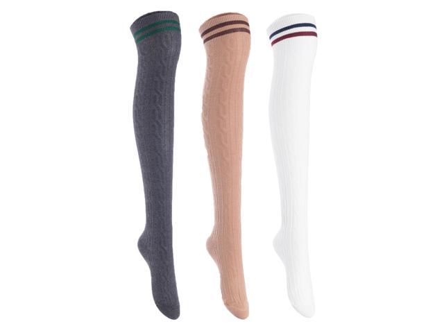 Photos - Other Jewellery Lian LifeStyle Women's 3 Pairs Adorable Comfortable Soft Thigh High Over K