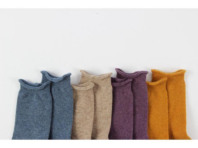 Lian LifeStyle Women's 4 Pairs Fashion Wool Blend Crew Socks L1844 Size 6-9 Assorted