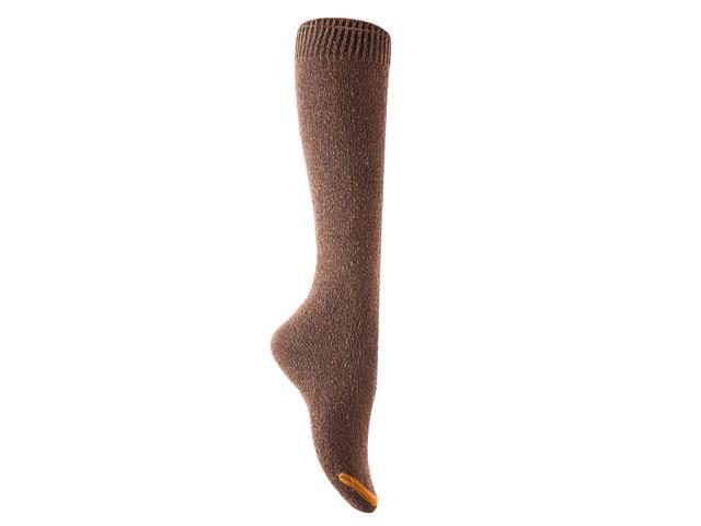Lian LifeStyle Women's 3 Pairs Cute High Knee Cotton Socks, Cozy Fluffy Fancy with a Wide Color and Size Range Size 6-9 L158212(Coffee)