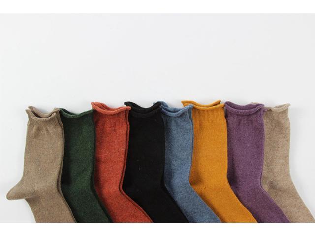 Lian LifeStyle Women's 4 Pairs Fashion Wool Blend Crew Socks L1844 Size 6-9 Assorted