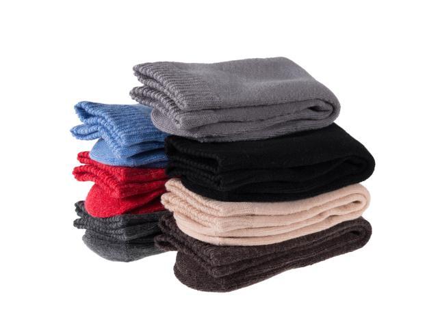 Lian LifeStyle Men's 4 Pairs Ultralight Breathable Wool Crew Socks. High Performance and Extra Comfortable LK0602 Size 6-9 (Red)