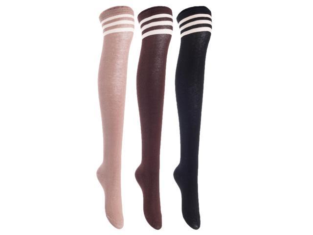 Photos - Other Jewellery Lian LifeStyle Women's 3 Pairs Adorable Comfortable Soft Thigh High Over K