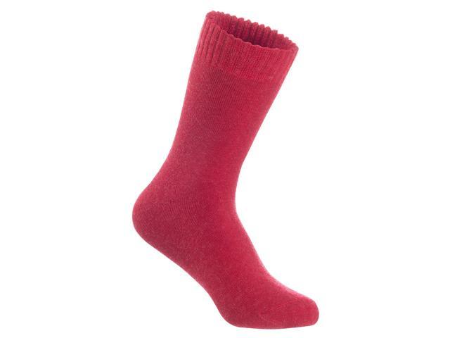 Lian LifeStyle Men's 4 Pairs Ultralight Breathable Wool Crew Socks. High Performance and Extra Comfortable LK0602 Size 6-9 (Red)